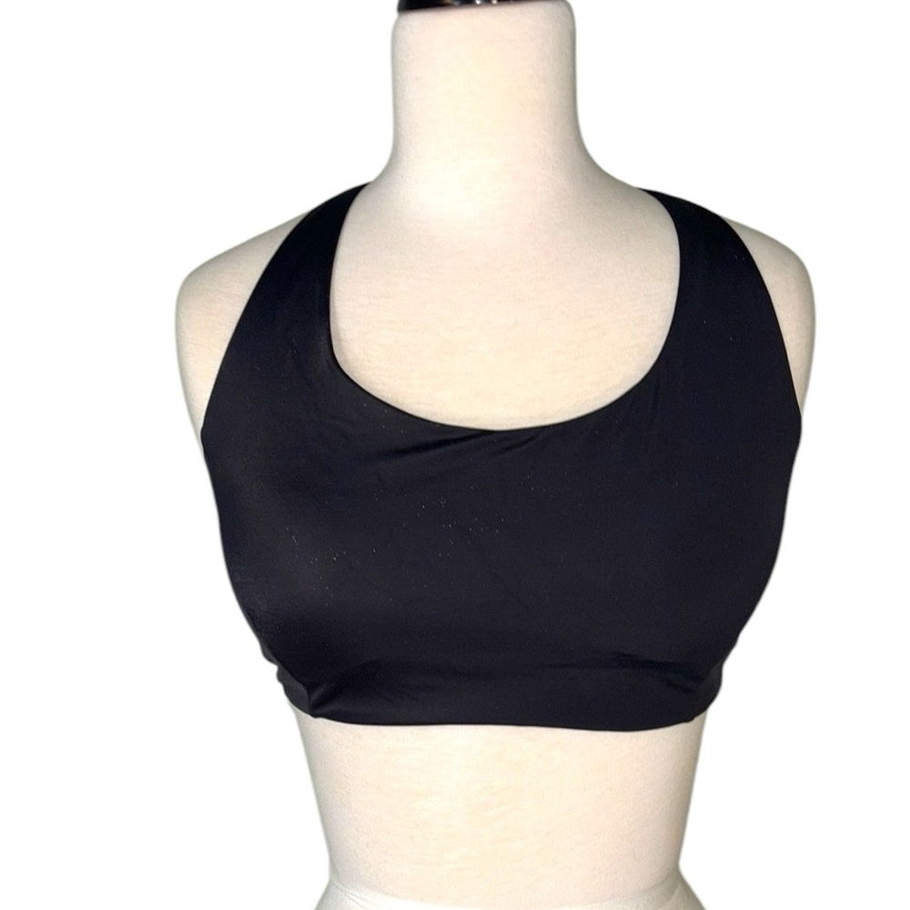 Athleta Black Racerback Sports Bra Compression Fit